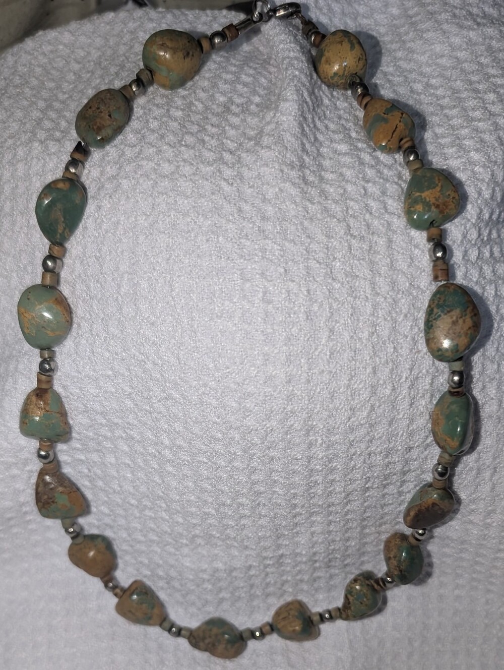 Vintage Handmade Chunky Royston Mine Turquoise Necklace Statement Piece